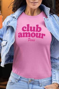 Club amour P - Tshirt Femme-GRIS