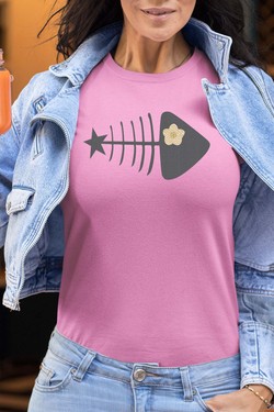 fishbone star - Tshirt Femme-NOIR