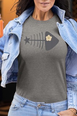 fishbone star - Tshirt Femme-NOIR