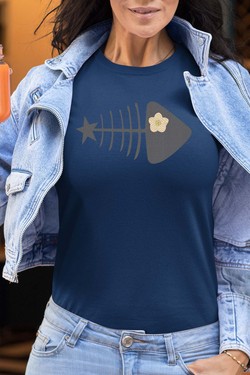 fishbone star - Tshirt Femme-NOIR