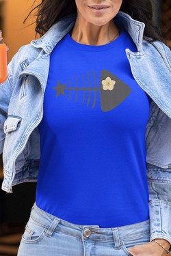 fishbone star - Tshirt Femme-NOIR