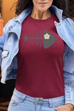 fishbone star - Tshirt Femme-NOIR