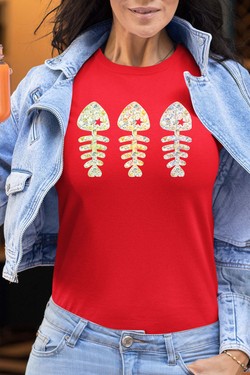 floral fishbone - Tshirt Femme-ROSE