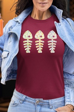 floral fishbone - Tshirt Femme-ROSE