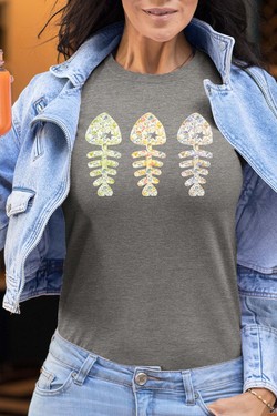floral fishbone - Tshirt Femme-ROSE