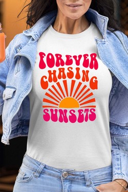 forever chaising sunset - Tshirt Femme-NOIR