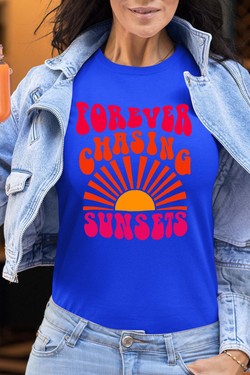 forever chaising sunset - Tshirt Femme-NOIR