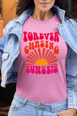 forever chaising sunset - Tshirt Femme-NOIR