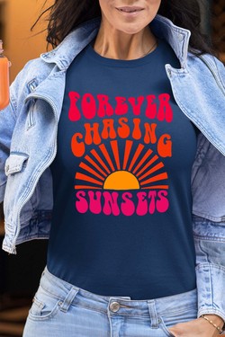 forever chaising sunset - Tshirt Femme-NOIR