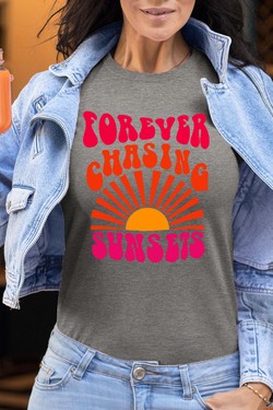 forever chaising sunset - Tshirt Femme-NOIR