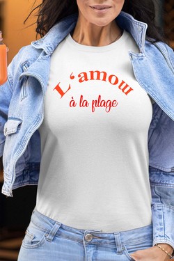 l amow plage - Tshirt Femme-ROSE