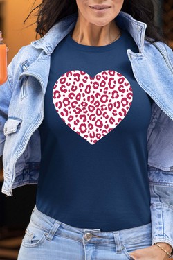 leopard heart - Tshirt Femme-GRIS
