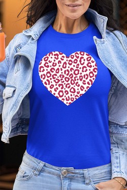 leopard heart - Tshirt Femme-GRIS