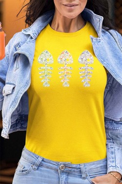 floral fishbone - Tshirt Femme - FC-TURQUOISE