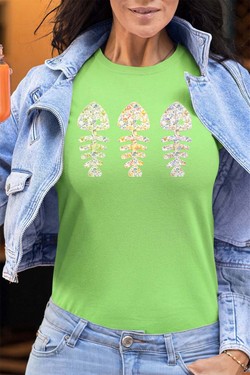 floral fishbone - Tshirt Femme - FC-TURQUOISE
