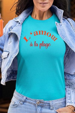 l amow plage - Tshirt Femme - FC-VERT D EAU