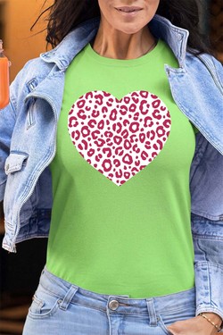 leopard heart - Tshirt Femme - FC-VERT CLAIR