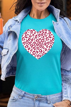 leopard heart - Tshirt Femme - FC-VERT CLAIR