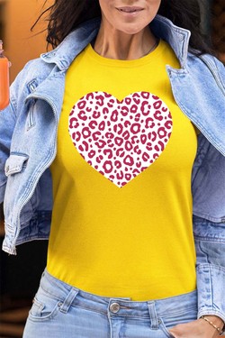 leopard heart - Tshirt Femme - FC-VERT CLAIR