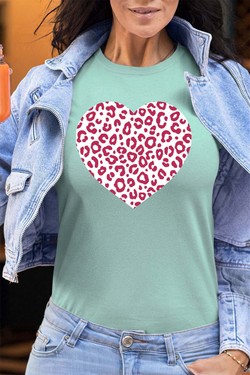 leopard heart - Tshirt Femme - FC-VERT CLAIR
