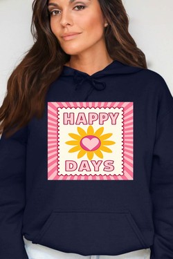 happy days flower - Sweat Capuche Femme-BLEU ROI