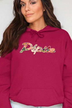 PEPITE FLORAL - Sweat Capuche Femme-BLEU ROI