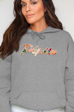 PEPITE FLORAL - Sweat Capuche Femme-BLEU ROI