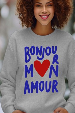 BJN mon amour - Sweat Col Rond Femme-NOIR