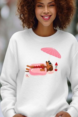Happy weekend - Sweat Col Rond Femme-MARINE