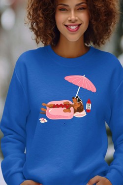 Happy weekend - Sweat Col Rond Femme-MARINE