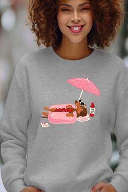 Happy weekend - Sweat Col Rond Femme-MARINE