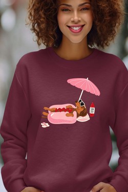 Happy weekend - Sweat Col Rond Femme-MARINE