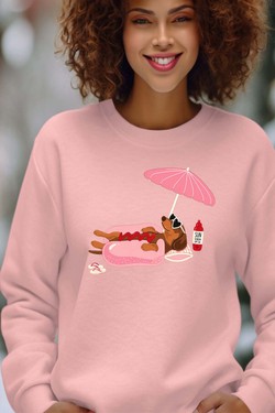 Happy weekend - Sweat Col Rond Femme-MARINE