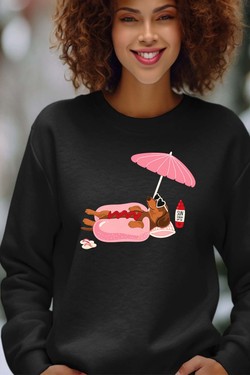 Happy weekend - Sweat Col Rond Femme-MARINE