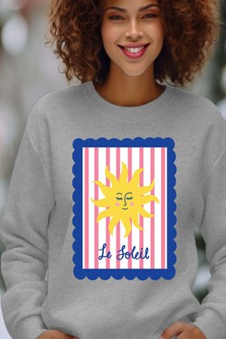 le soleil frame - Sweat Col Rond Femme-BORDEAUX