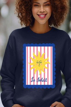 le soleil frame - Sweat Col Rond Femme-BORDEAUX
