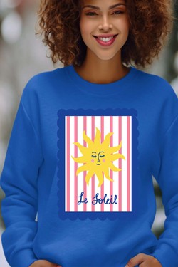 le soleil frame - Sweat Col Rond Femme-BORDEAUX