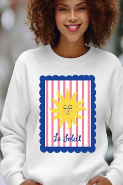 le soleil frame - Sweat Col Rond Femme-BORDEAUX