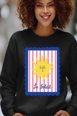 le soleil frame - Sweat Col Rond Femme-BORDEAUX