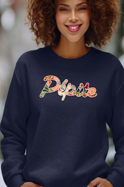 PEPITE FLORAL - Sweat Col Rond Femme-BLANC