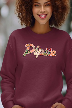 PEPITE FLORAL - Sweat Col Rond Femme-BLANC