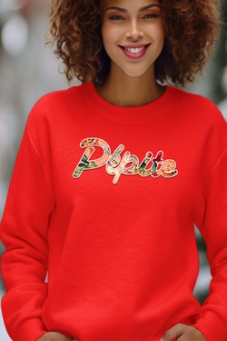PEPITE FLORAL - Sweat Col Rond Femme-BLANC