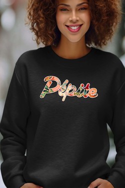 PEPITE FLORAL - Sweat Col Rond Femme-BLANC