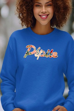 PEPITE FLORAL - Sweat Col Rond Femme-BLANC