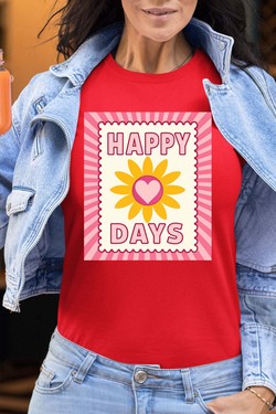 happy days flower - Tshirt Femme-NOIR