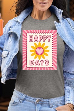 happy days flower - Tshirt Femme-NOIR