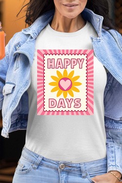 happy days flower - Tshirt Femme-NOIR