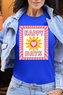 happy days flower - Tshirt Femme-NOIR