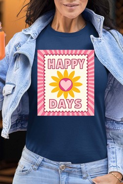 happy days flower - Tshirt Femme-NOIR