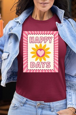 happy days flower - Tshirt Femme-NOIR